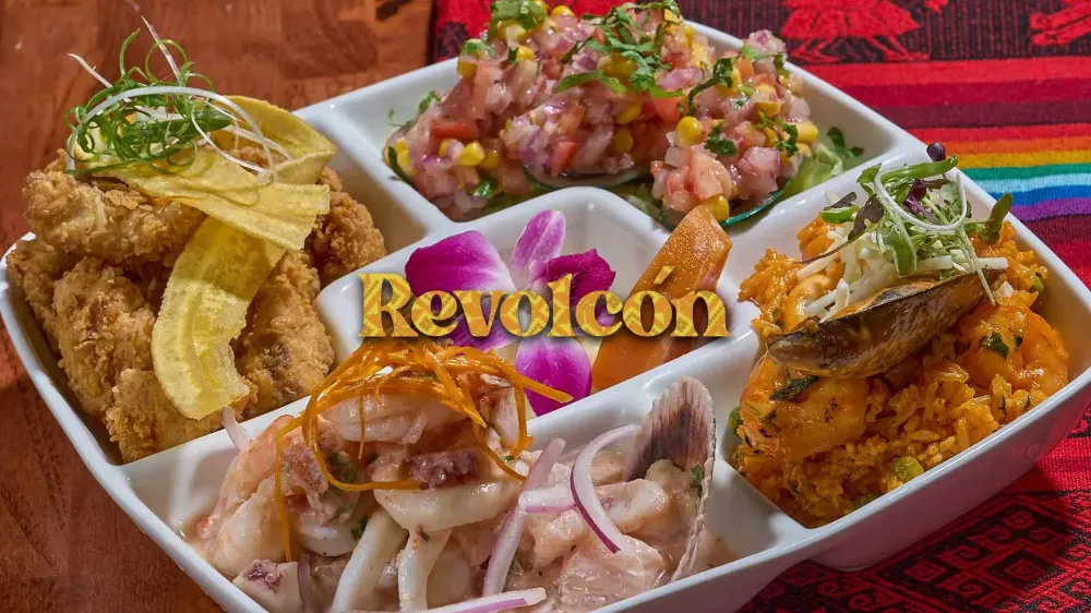 Revolcón seafood platter with ceviche