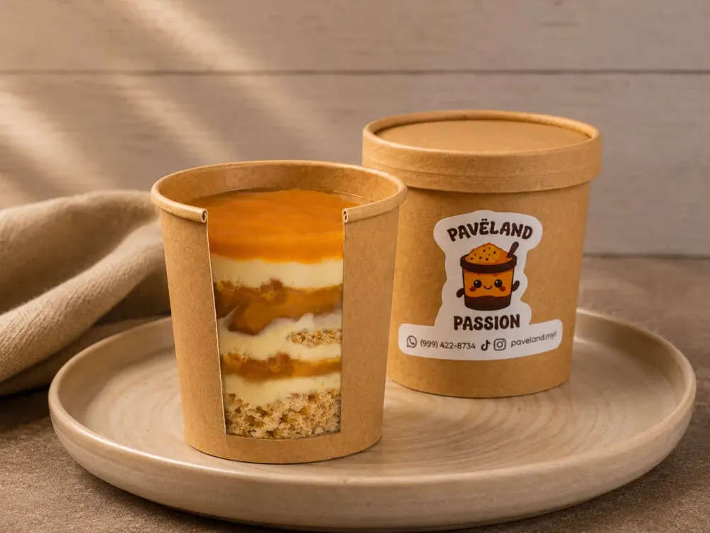 Pavé Passion with passion fruit cream