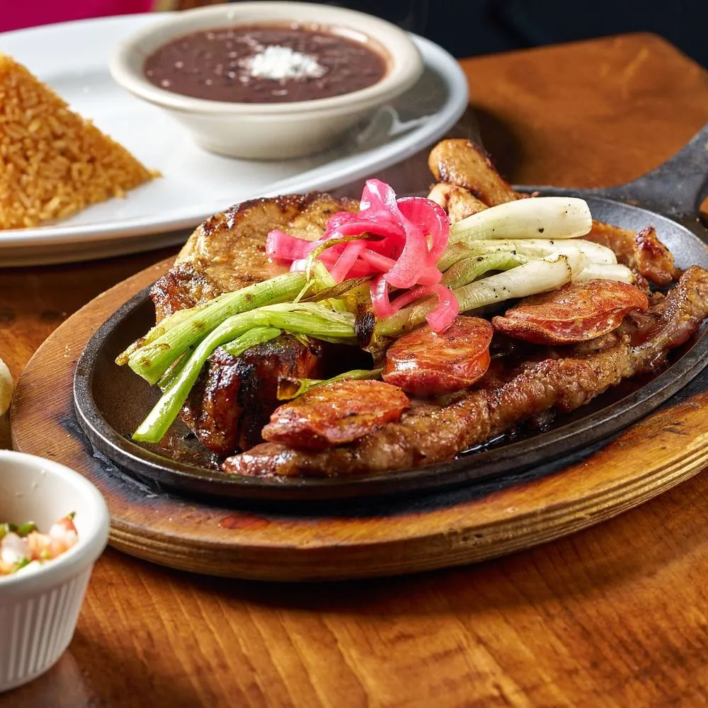 The Margaritas skillet with grilled steak, chicken and shrimp