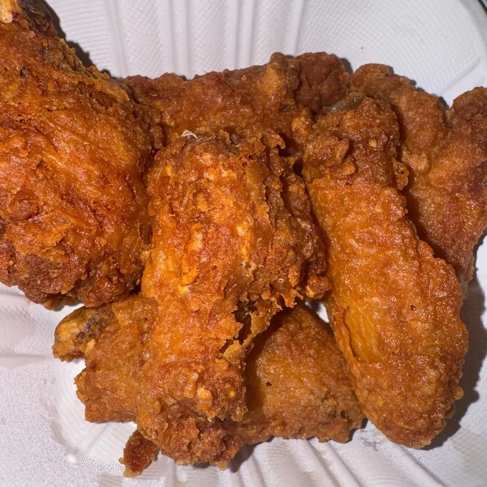 Crispy buffalo wings served hot