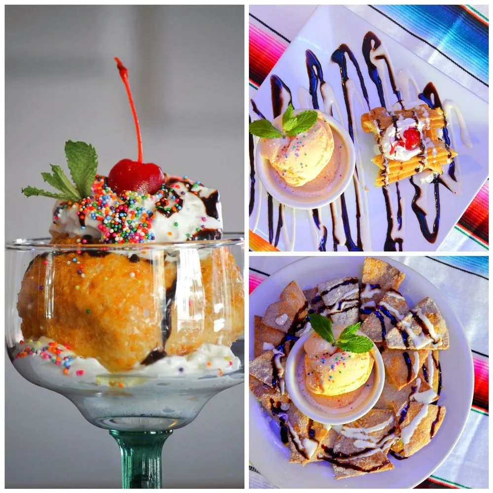 Fried ice cream, churros and bunuelos at Barzola & Blue Tijuana