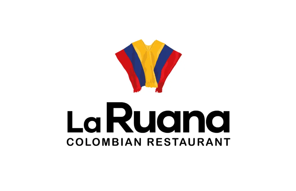 La Ruana Colombian Restaurant logo featuring a ruana in the colors of the Colombian flag